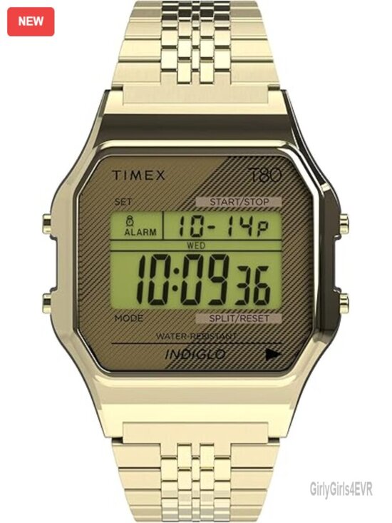 34mm Casual Digital Quartz Watch - Stainless Steel Bracelet